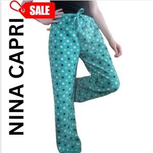 NINA CAPRI - Fleece Polka Dot Lounge Pants